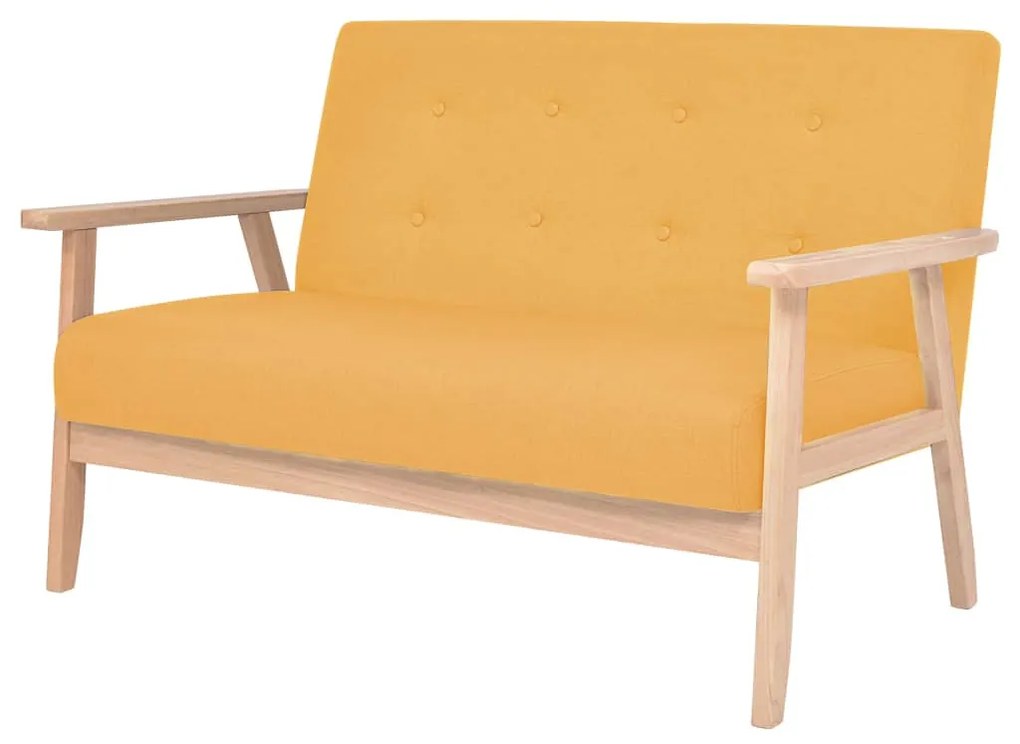 244658 vidaXL Sofá de 2 lugares tecido amarelo