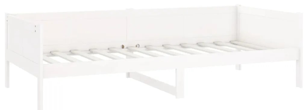 Sofá-cama 90x190 cm madeira de pinho maciça branco