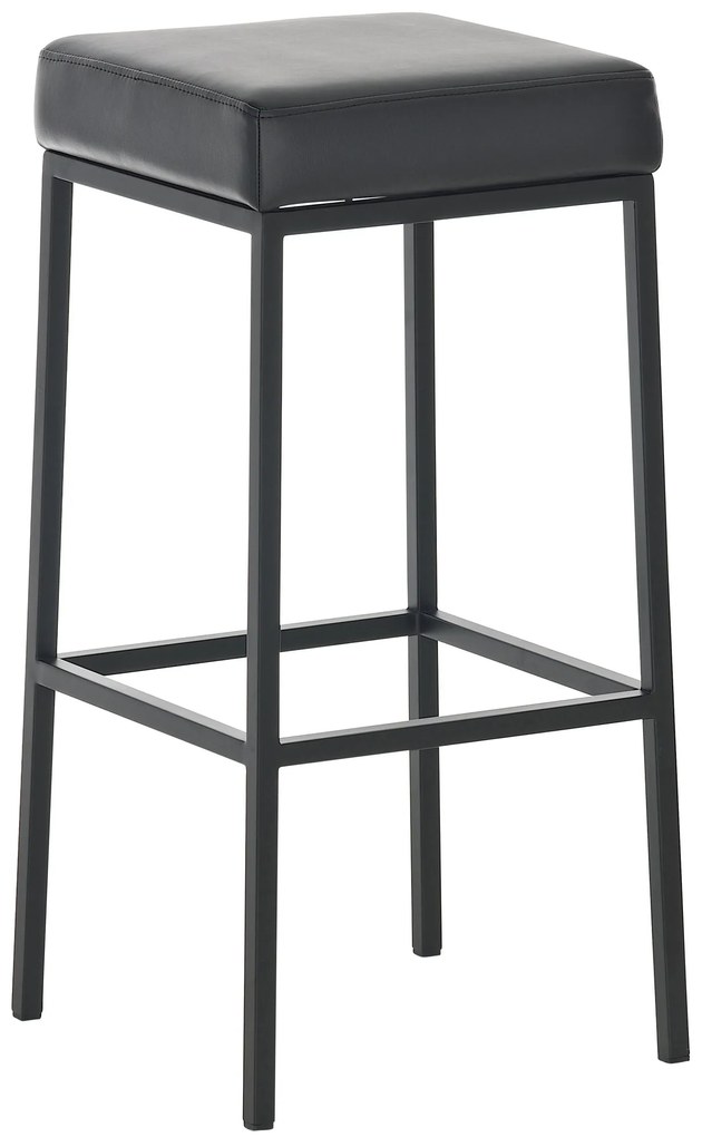 Banco de bar Montreal em couro sintético e com estrutura preta 37 x 83 x 37 cm Preto
