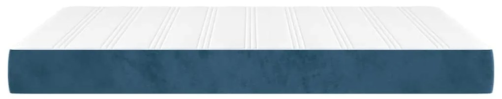 Colchão de molas ensacadas 140x210x20 cm veludo azul-escuro