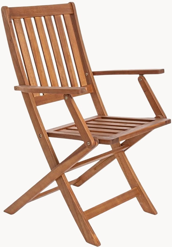 Cadeiras de jardim dobráveis em madeira de acácia com apoios de braços Mali, conjunto de 2