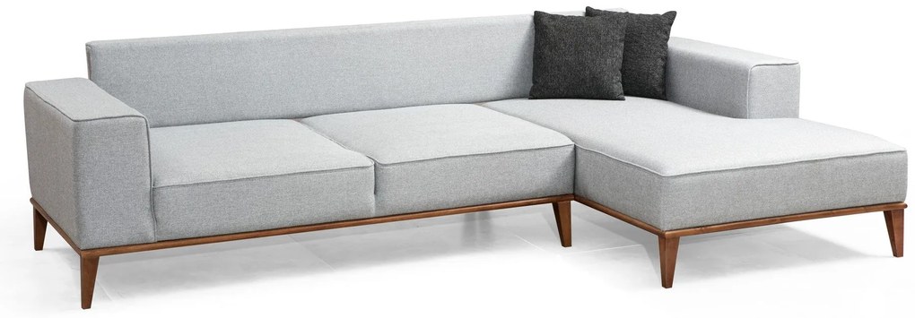 Sofá-Cama de Canto Montana - Cinza Claro - 288 x 160 x 91 x 85 cm