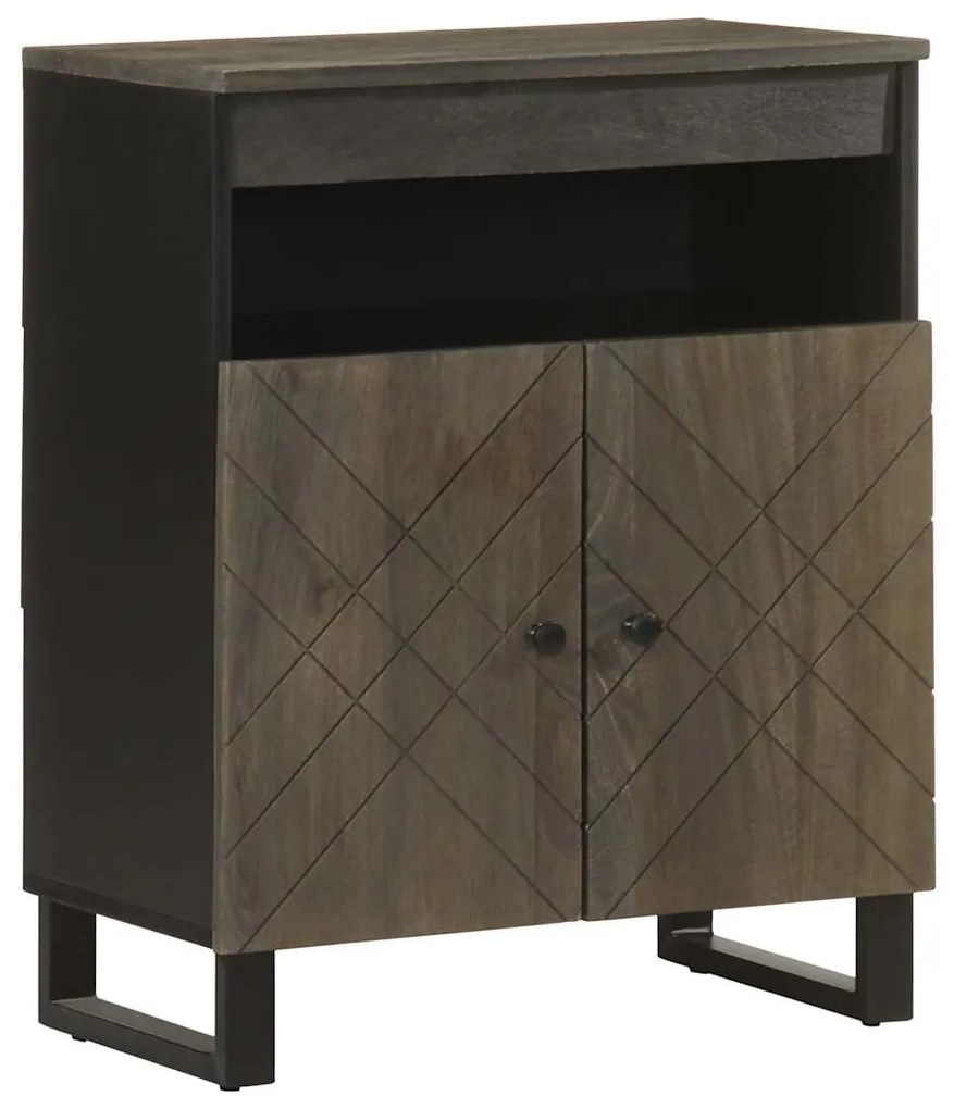 vidaXL Aparador preto 60x33x75 cm madeira de mangueira maciça