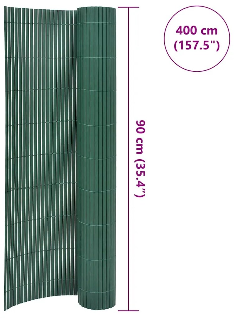 Cerca de jardim dupla face 90x400 cm verde