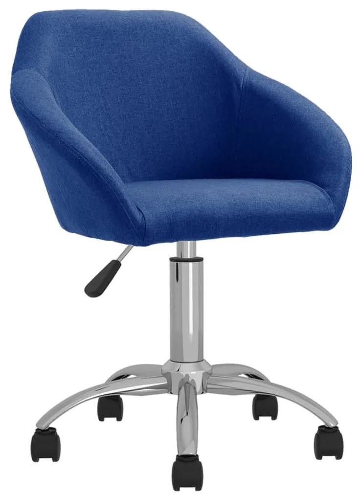 vidaXL Cadeira de jantar giratória tecido azul