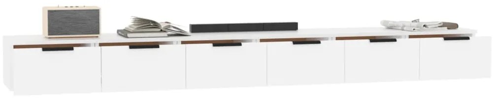 Armários de parede 2pcs 102x30x20cm derivados de madeira branco