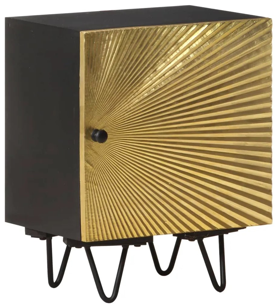 Mesa de cabeceira c/ frente bronze 40x30x50 cm mangueira maciça