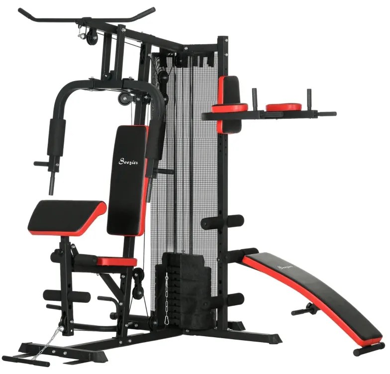 Máquina Multi Estação Ajustável com Placas de Peso de 45 kg - HomeGym