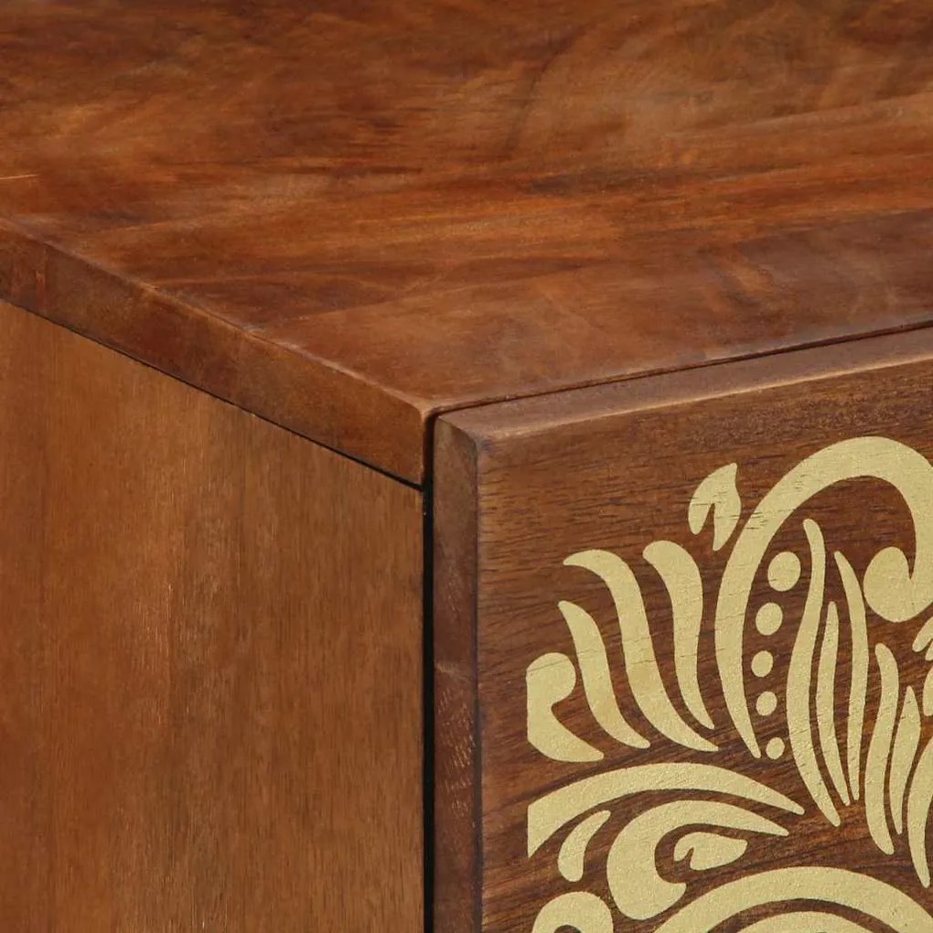 Mesa de Cabeceira Castanho mel Madeira maciça 50 x 33 x 60 cm