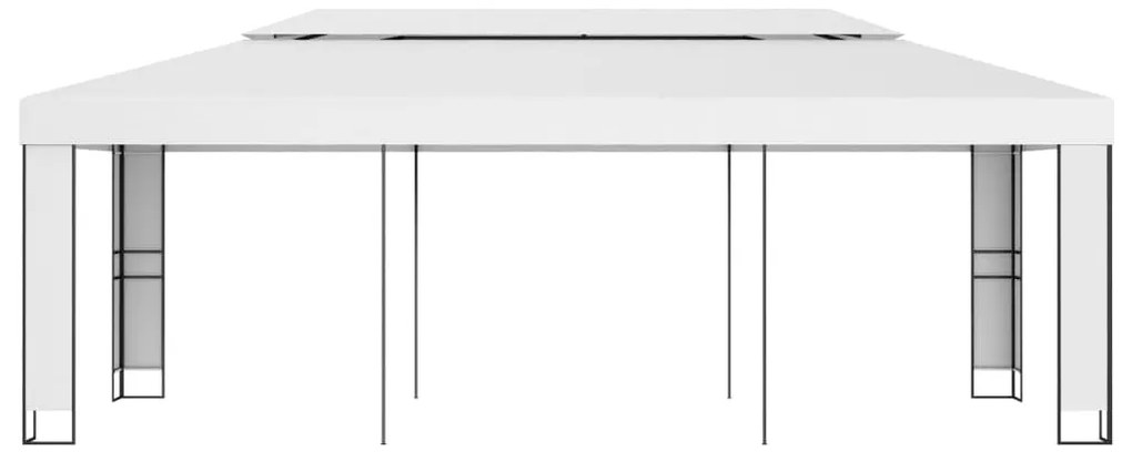 Gazebo com telhado duplo 3x6 m branco