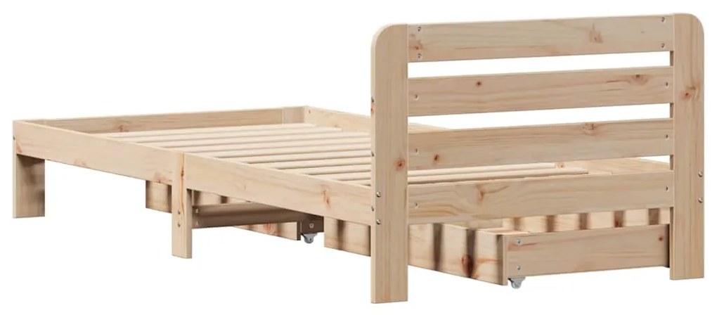 Cama sem colchão 75x190 cm madeira de pinho maciça
