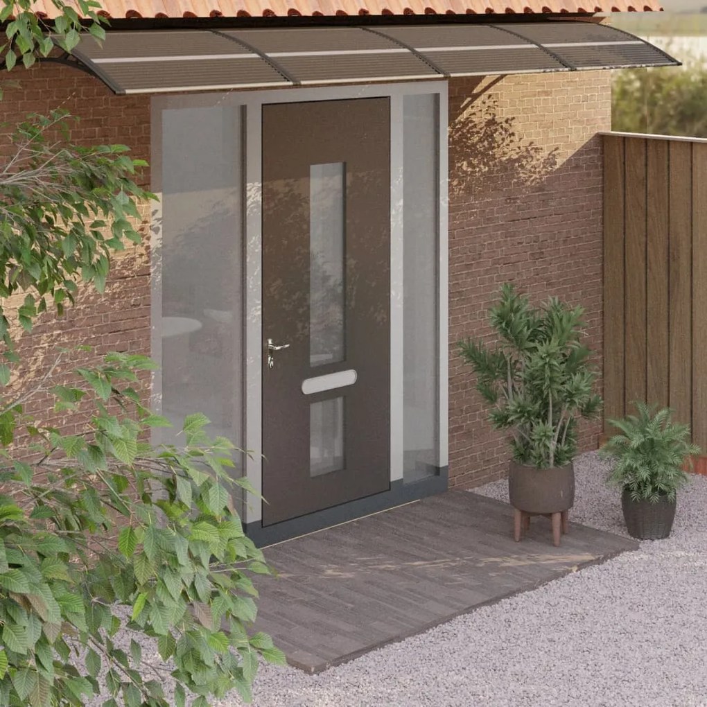 153599 vidaXL Toldo para porta 400x80 cm policarbonato preto
