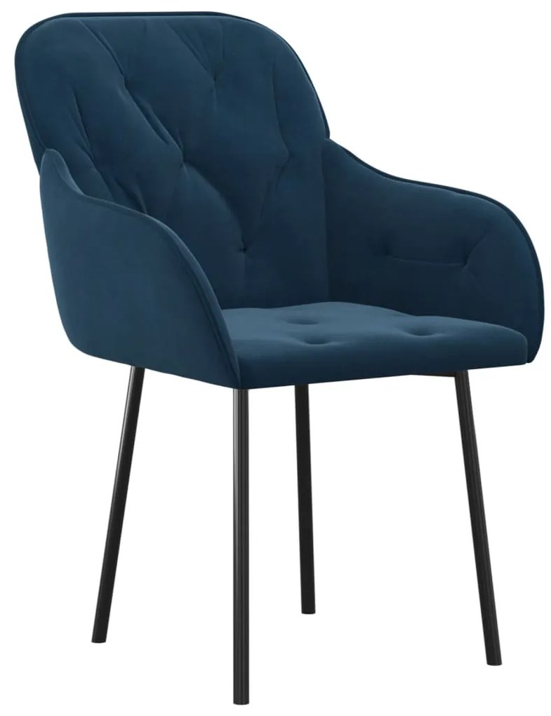Cadeiras de jantar 2 pcs veludo azul