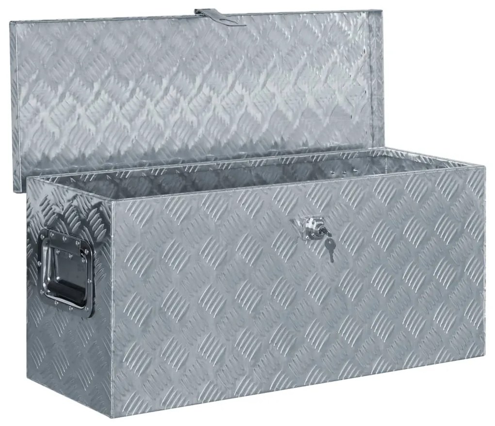 Caixa de alumínio 80x30x35 cm prateado