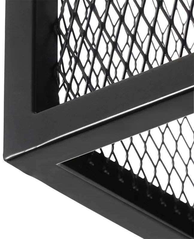 Candeeiro de parede industrial preto com malha - Cage Industrial