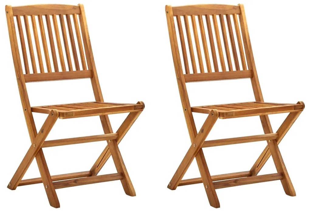 vidaXL Cadeiras de jardim dobráveis 2 pcs madeira acácia maciça