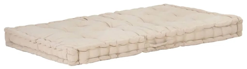48680 vidaXL Almofadão p/ móveis de paletes algodão 120x80x10 cm bege