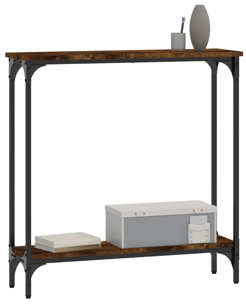 Mesa consola 75x22,5x75 cm derivados de madeira carvalho fumado