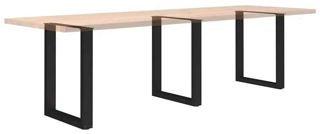 Pés para mesa de jantar em formato de U, 3 peças, preto, 70x(72-73) cm