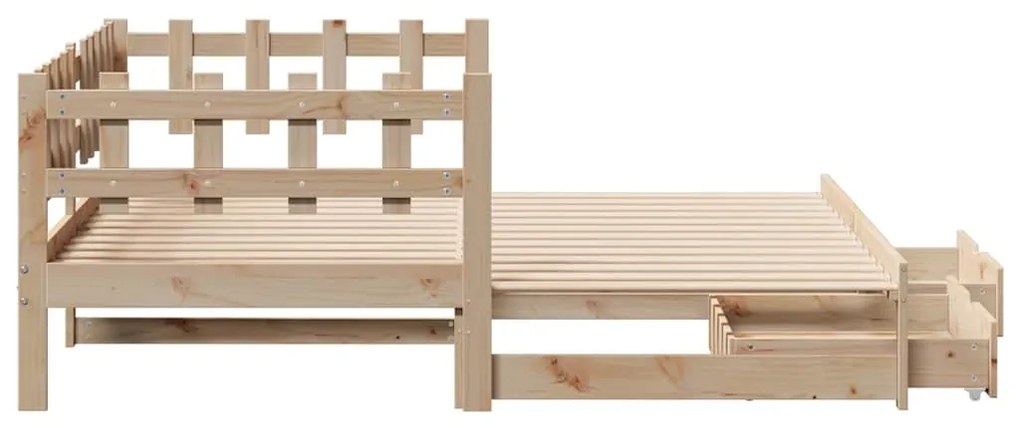 Sofá-cama com gavetão e gavetas sem colchão 90x200 cm