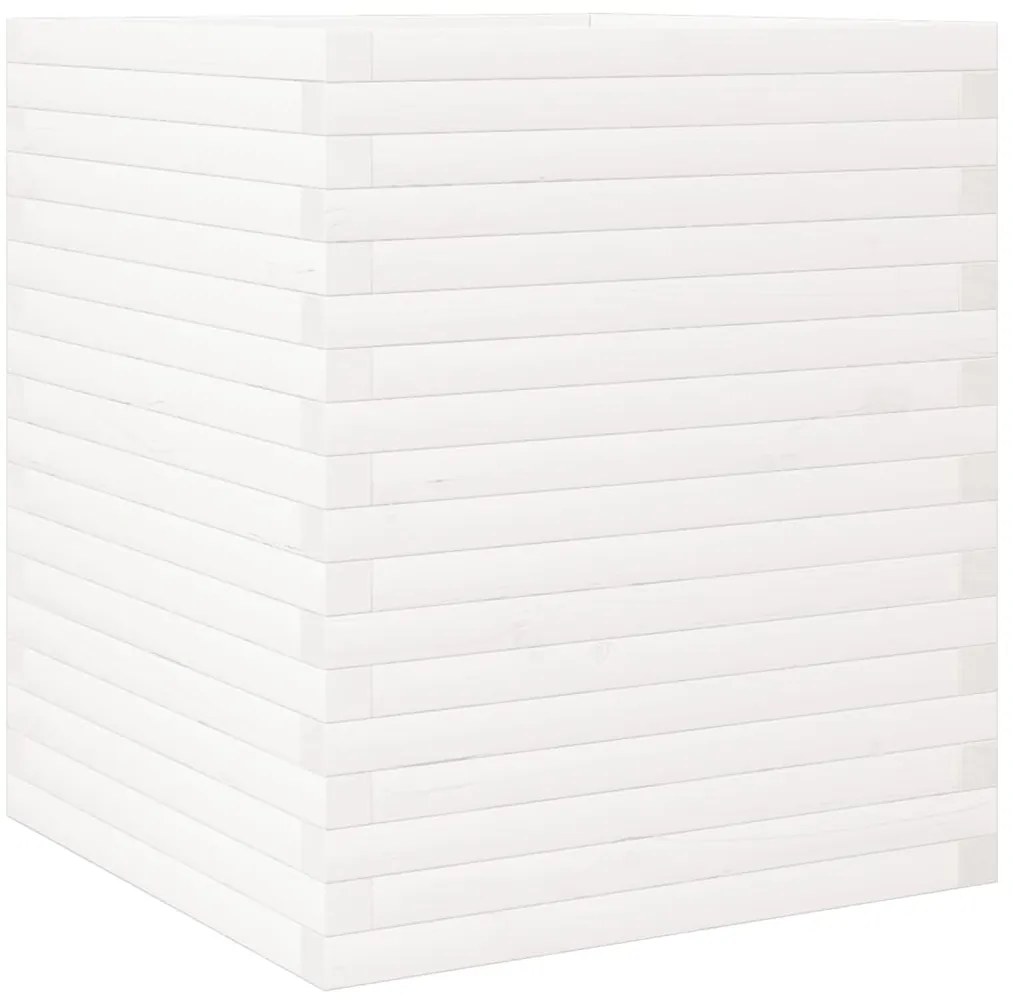 Vaso/floreira de jardim 60x60x68,5 cm pinho maciço branco