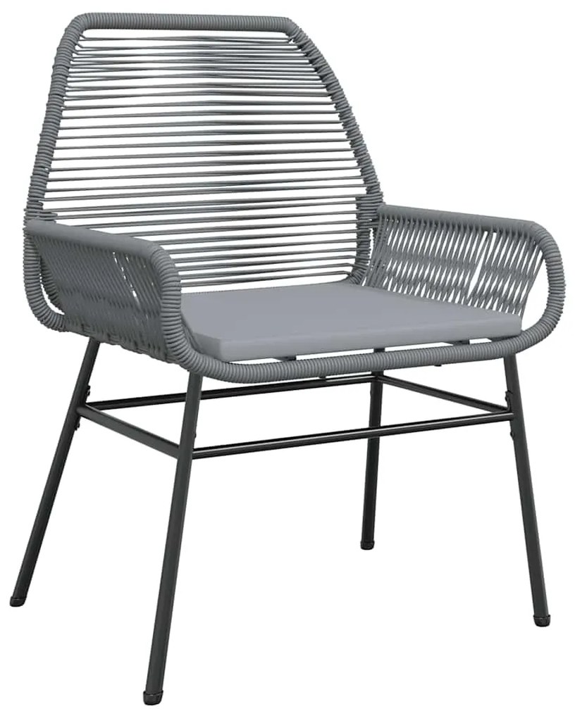 Conjunto jantar jardim 7 peças almofadas vidro vime cinzento PE