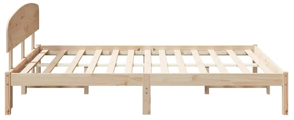 Estrado de Cama com Cabeceira 160x200 cm Madeira Sólida Pinho