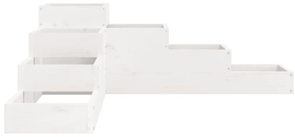 Floreira com 4 níveis 106x104,5x36 cm pinho maciço branco