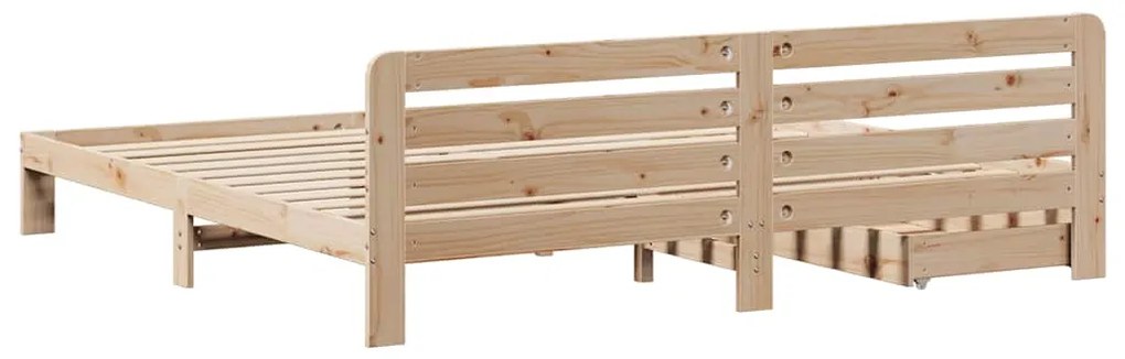 Cama sem colchão 200x200 cm madeira de pinho maciça