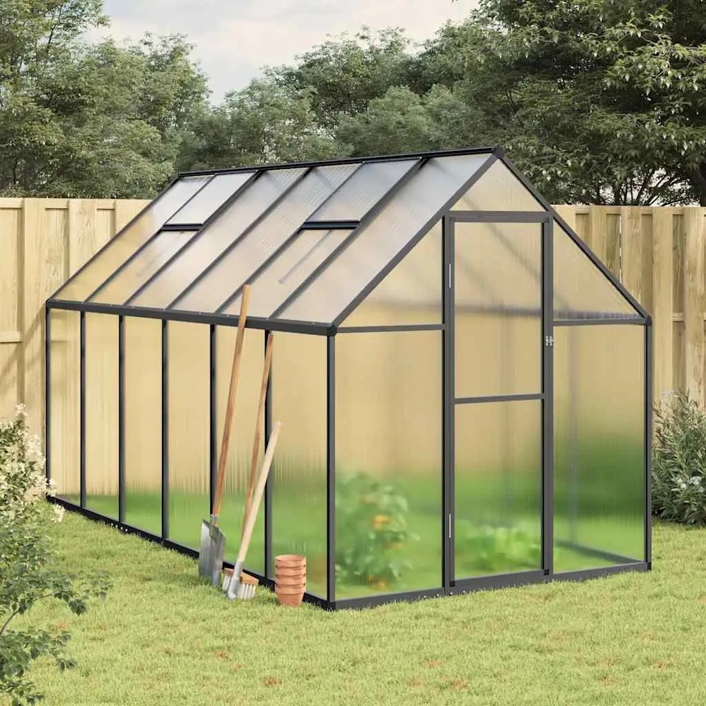 vidaXL Estufa com estrutura base 334x169x195 cm alumínio antracite