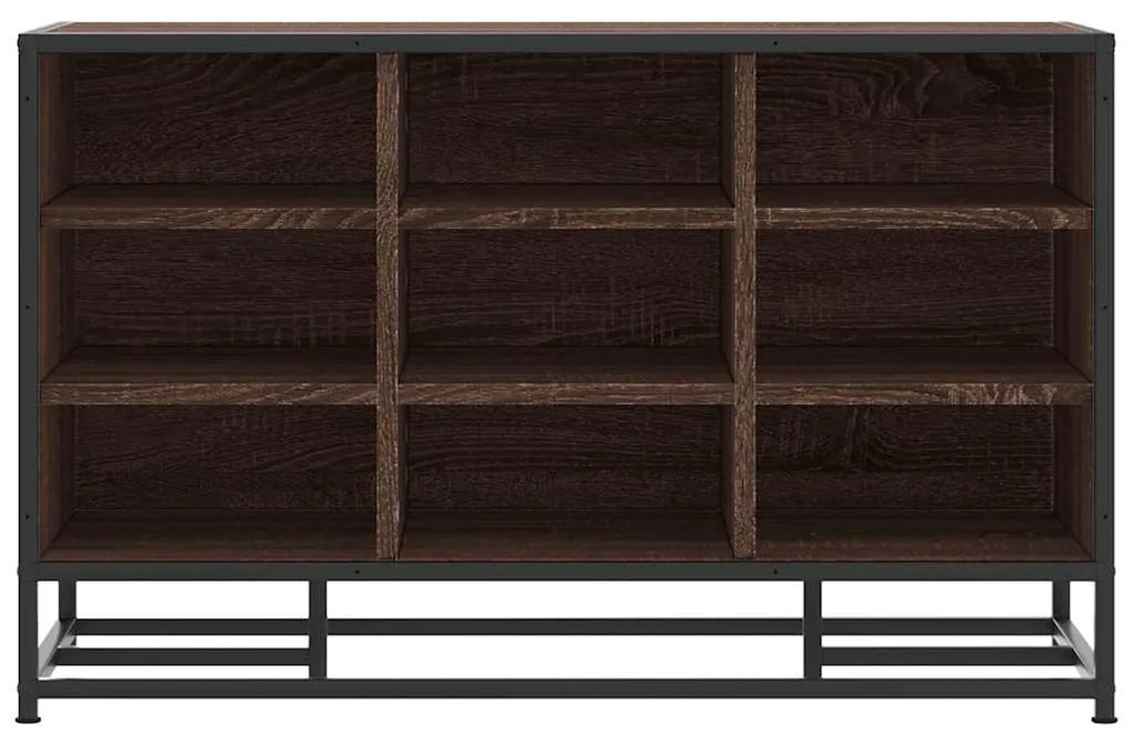 Banco calçado carvalho castanho 84x40x53,5 cm madeira e metal