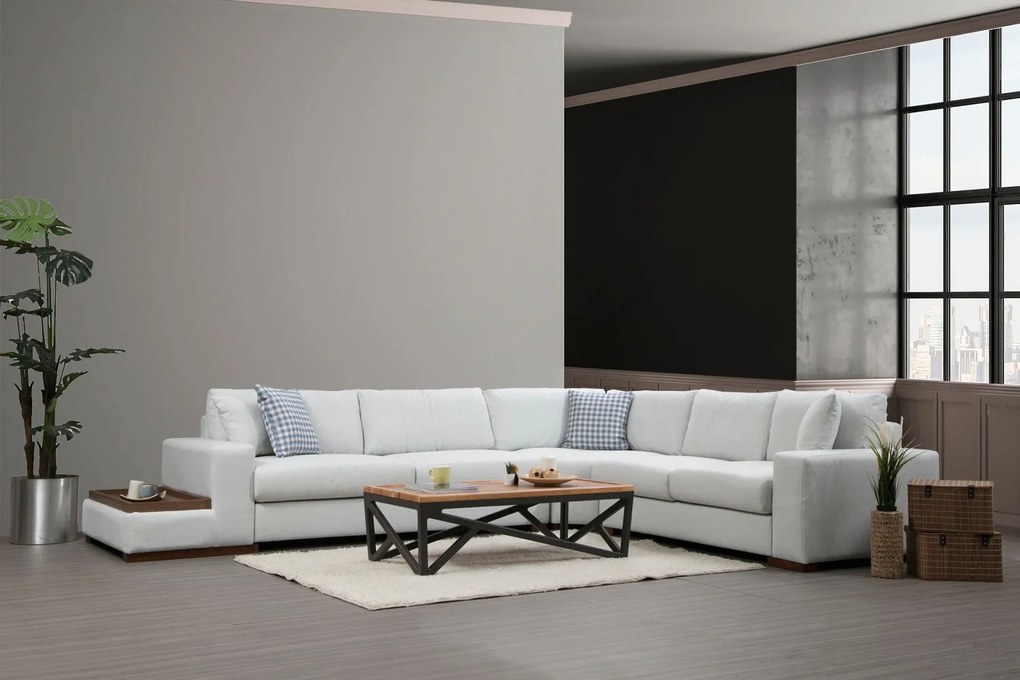 Sofá de Canto Loop - Branco - 282 cm x 363 cm x 95 cm x 85 cm