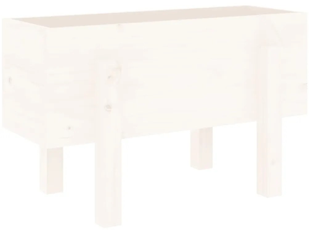 Vaso/floreira de jardim 62x30x38 cm pinho maciço branco