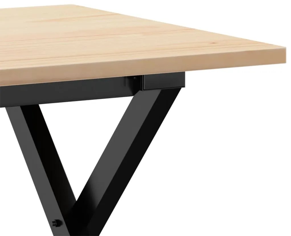 Mesa de centro estrutura em X 80x50x40 cm pinho e aço
