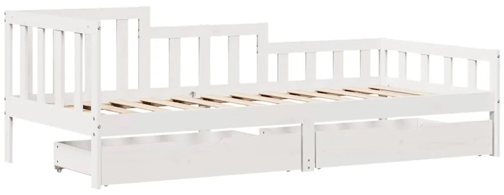 Sofá-cama com gavetas 80x200 cm madeira de pinho maciça