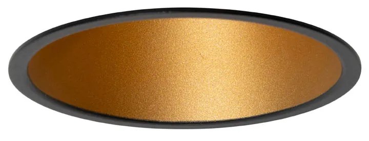 Set van 6 moderne inbouwspots zwart met goud GU10 50mm IP44 - Dept Moderno