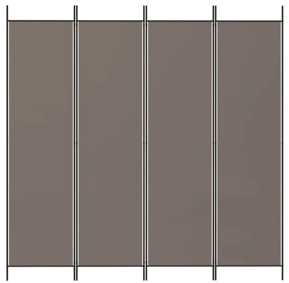 Biombo/divisória com 4 painéis 200x200 cm tecido antracite