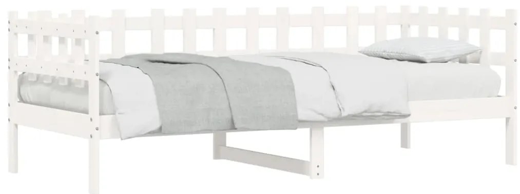Sofá-cama sem colchão 90x200 cm madeira de pinho maciça branco