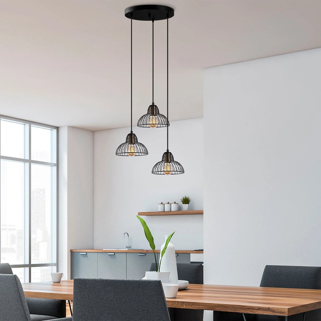 Candeeiro de Teto Dopo – Preto Antigo – 44 x 44 x 114 cm