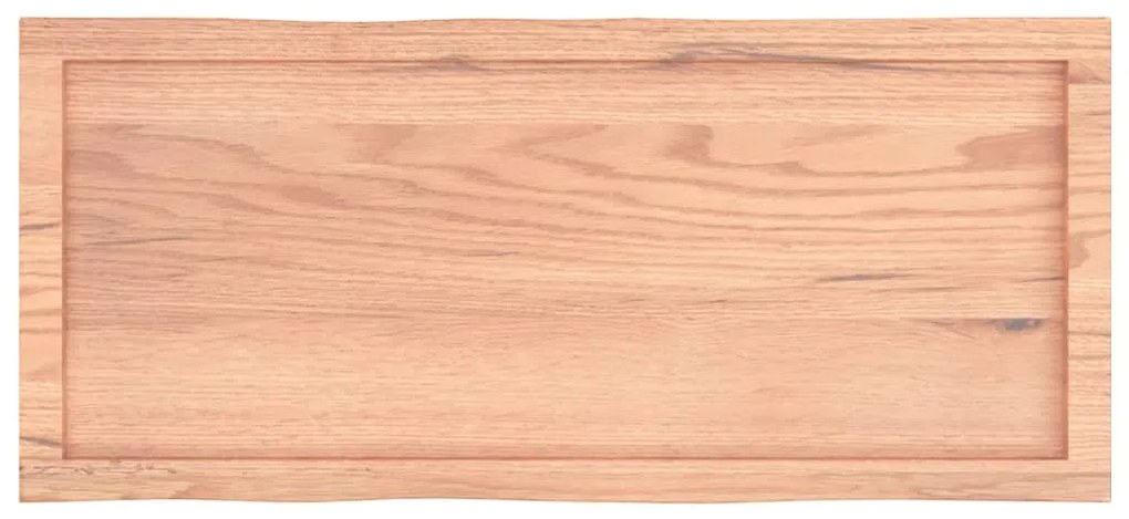 Tampo de mesa com bordas vivas carvalho tratado castanho-claro
