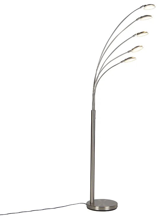Candeeiro de pé em aço com LED e dimmer tátil - Sixties Trento Design