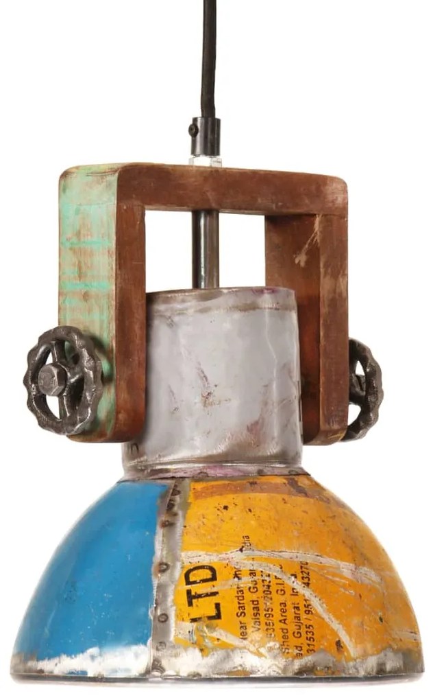 Candeeiro suspenso industrial redondo 25W 19 cm E27 multicor