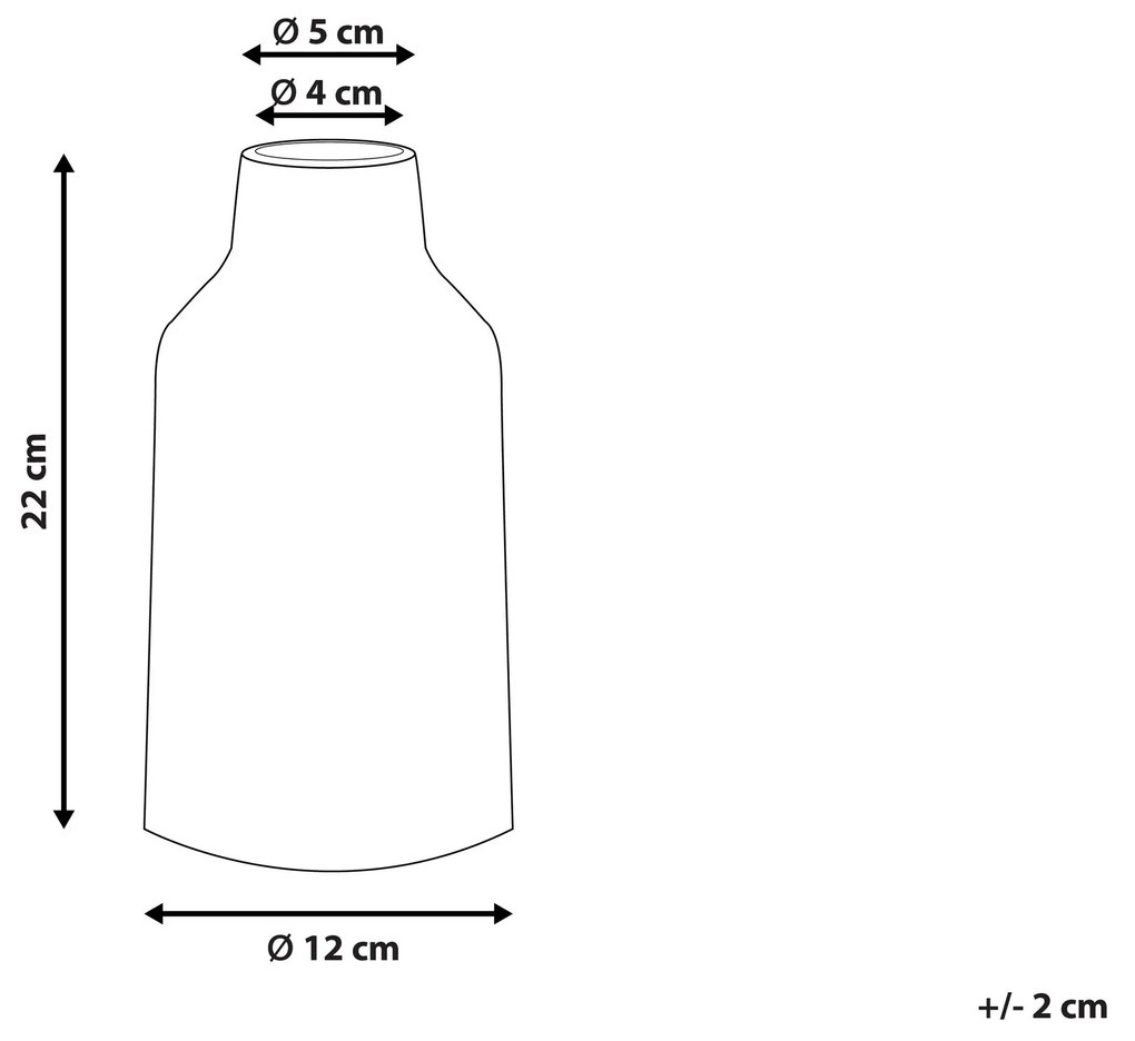 Vaso branco e azul 22 cm ASSUS Beliani