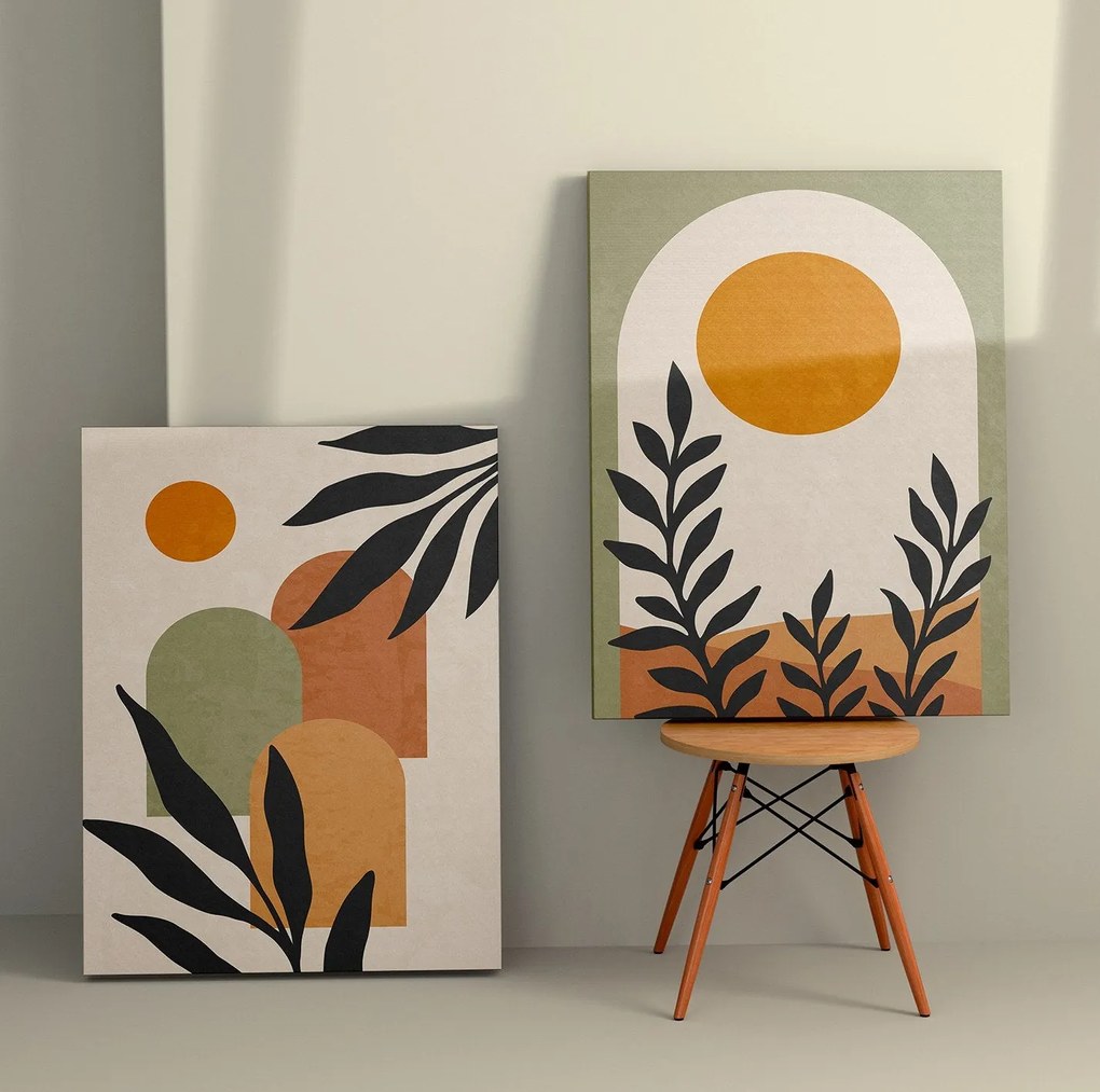 Pintura Decorativa em Tela 2KNV4273 – Multicolor – 50 x 70 cm (2 Peças