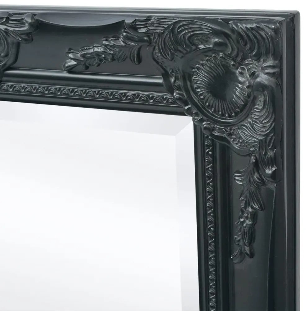 Espelho de parede, estilo barroco, 100x50 cm, preto