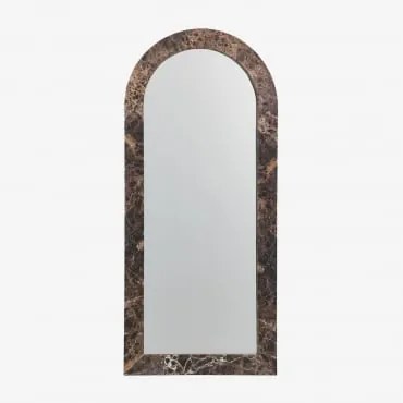 Espelho De Parede Em Pedra Natural Alune 80 X 180 Cm & Mármore Castanho Emperador - Sklum