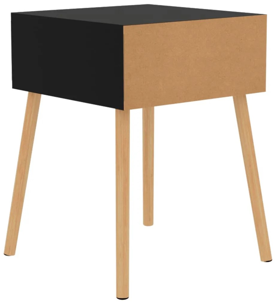 Mesa de cabeceira derivados de madeira preto brilhante