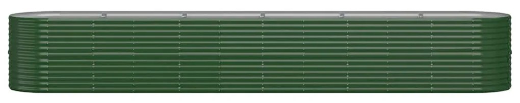 Canteiro elevado jardim 440x80x68 cm aço revestido a pó verde