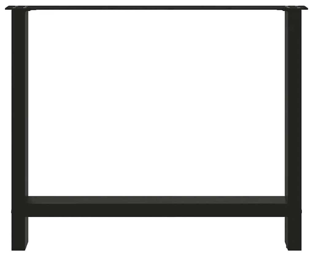 Pés para mesa de jantar , pretos, 2 peças, 100x (72-73) cm, aço