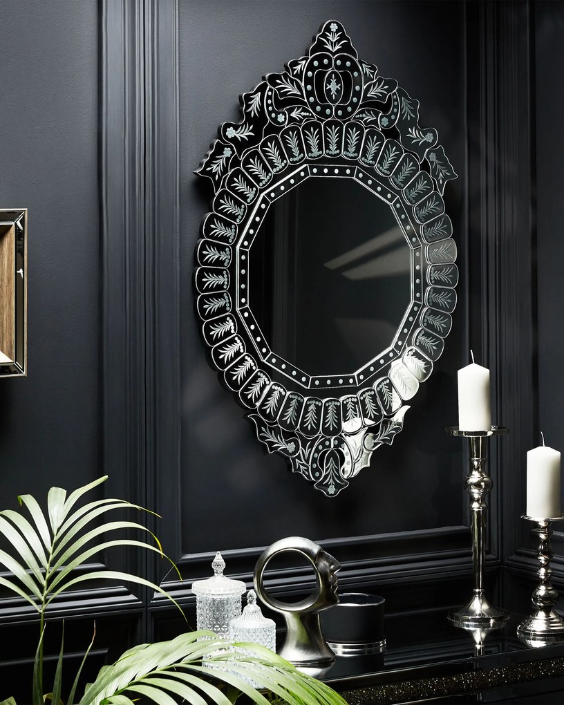 Espelho de parede prateado 67 x 100 cm CRAON Beliani